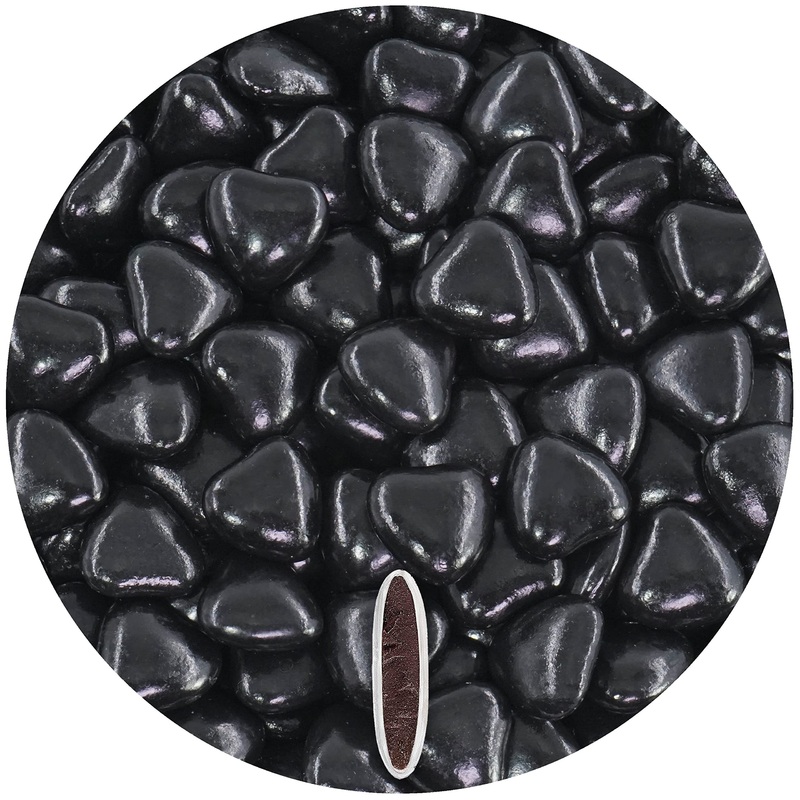 One on 0.5kg chocolate cherries medium black gloss heart heart chocolate drages guest gifts wedding gothic funeral chocolate lenses wedding almonds Candy bar sweets nikah seceri mini heart drages black 500g