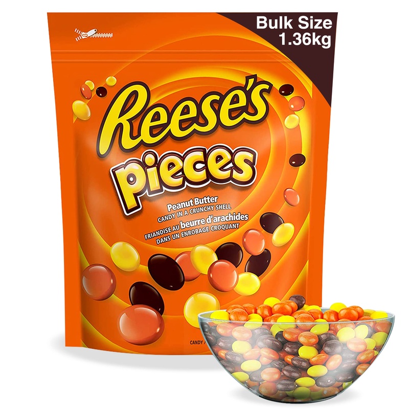 REESE’S Pieces Peanut Butter Bulk Candy Holiday Candy Bulk Candy to Share Reese’s Candy Bulk Bag 1.36kg Snack Sized Assorted Candy – Online Exclusive Peanut Butter 1.36 kg (Pack of 1)