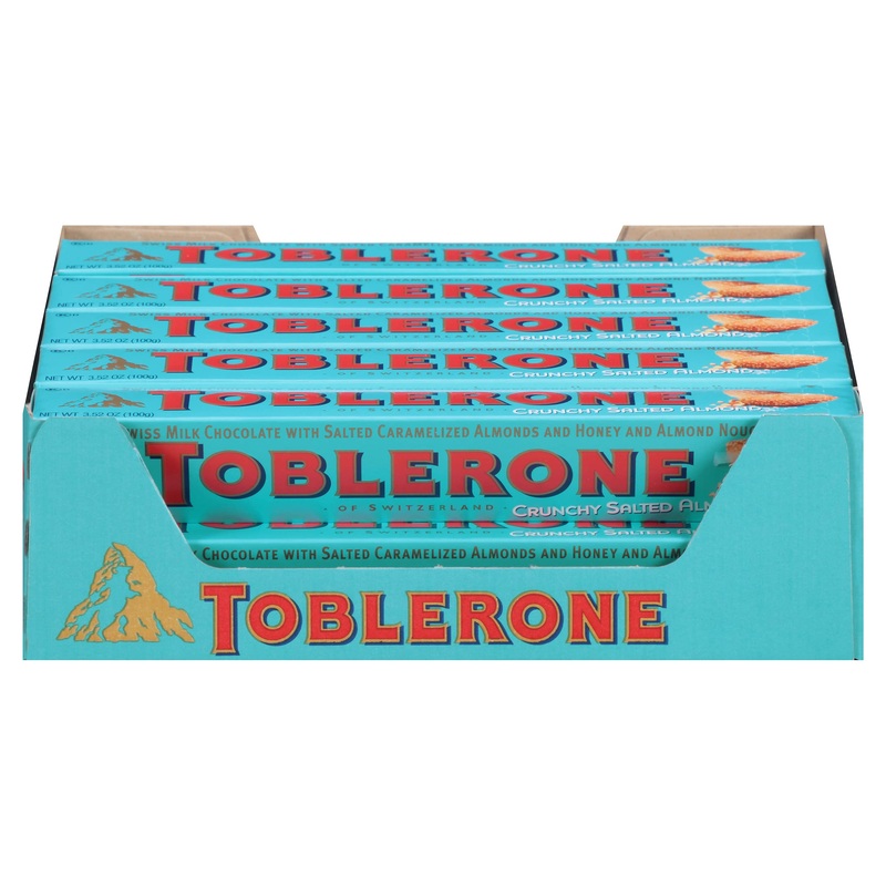 Toblerone Swiss Milk Chocolate with Salted Caramelized Almonds  Honey  Almond Nougat Easter Chocolate 20 – 3.52 oz Bars