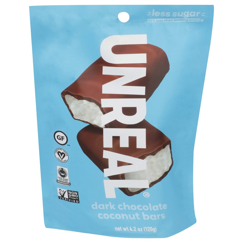 Unreal, Coconut Bars Dark Chocolate, 4.2 Ounce