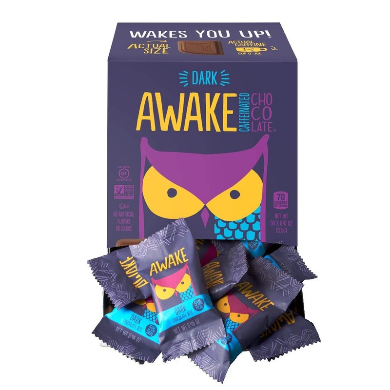 AWAKE Caffeinated Chocolate Bites, Vegan, Dark Chocolate Energy Snack, 1 Bite Equals 1/2 Cup of Coffee, 50 Bites Dark-Chocolate 50 Count (Pack of 1)