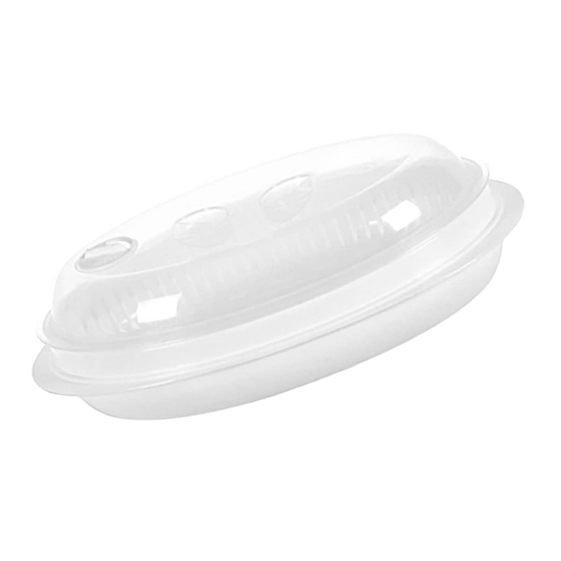 Cabilock 1pc Steamer Pasta Containers Dumpling Oven Rice Multifunction White Food Grade Pp Household Products 32.7×18.6cm