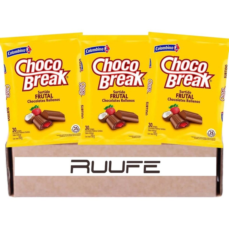 Chocobreak (3pcks – 30 count per pck) a Colombian Chocolate Candy filled with creamy fruit punch flavor Colombian Candies Colombian candy Colombian treats Colombia candy Colombian snack food Mekato