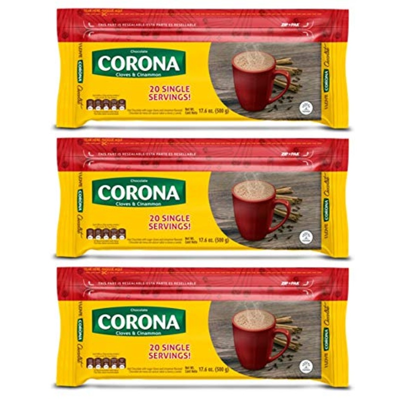Corona Resealable Cinnamon & Cloves Chocolate Bars | Delicious On-The-Go Treat | Great for Breakfast | 17.6 Ounce (Pack of 3) Cinnamon & Cloves 1.1 Pound (Pack of 3)