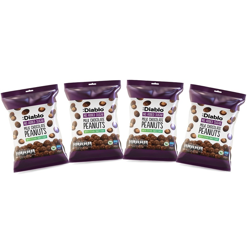 Diablo Milk Chocolate Peanuts |No Added Sugar| Sweetened with Stevia | Diabetic Chocolate Hamper Basket Available – Perfect for Gifting (Pack of 4 Chocolate) Chocolate Pack of 4