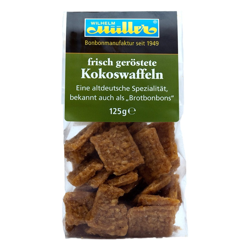 Freshly roasted coconut waffles (1 bag) Coconut waffles 125 g (1 pack)