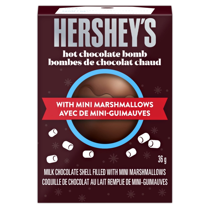 Hershey’s Hot Chocolate Bomb With Mini Marshmallows – Melting Chocolate Milk Chocolate Gift Stocking Stuffer Multicolor 36 g (Pack of 1)