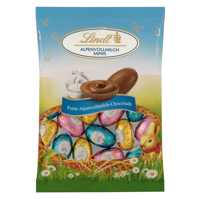 Lindt chocolate alpine full milk mini eggs |3 x 100 g |Approx. 36 mini eggs made of alpine full milk chocolate |Easter chocolate |Chocolate gift |Easter eggs |Chocolate egg alpine milk