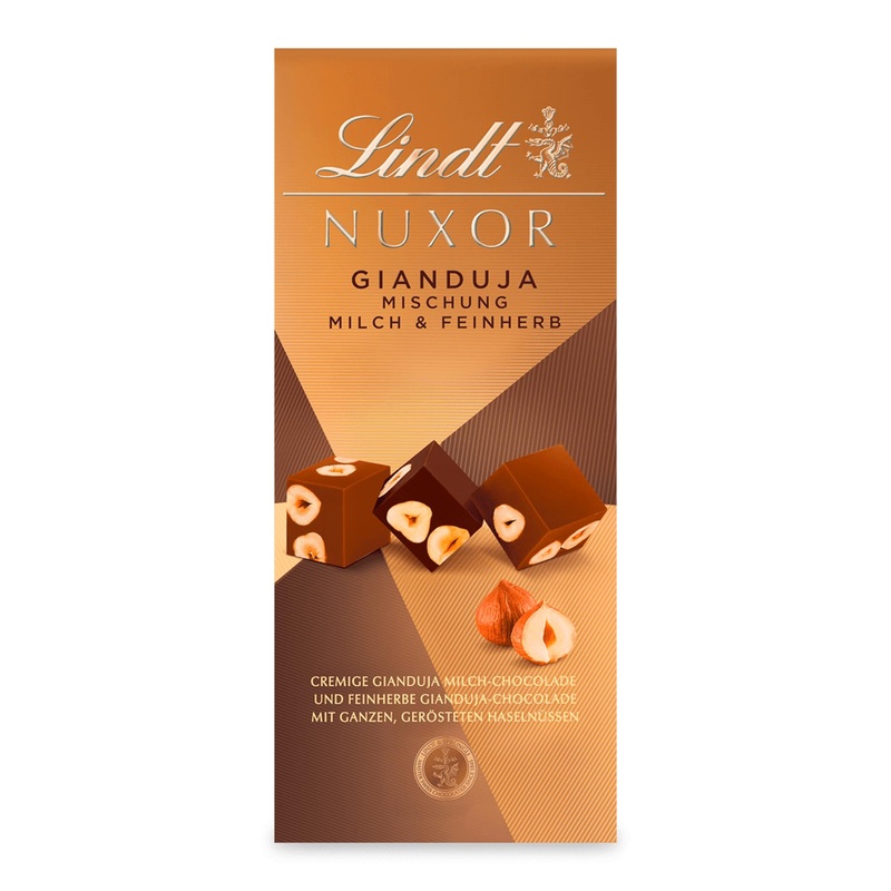 Lindt nuxor bag mixture |103 g bag |Creamy Gianduja chocolate (whole milk and fine herb) with completely roasted hazelnuts |Pralines gift |Chocolate gift mixture 103 g