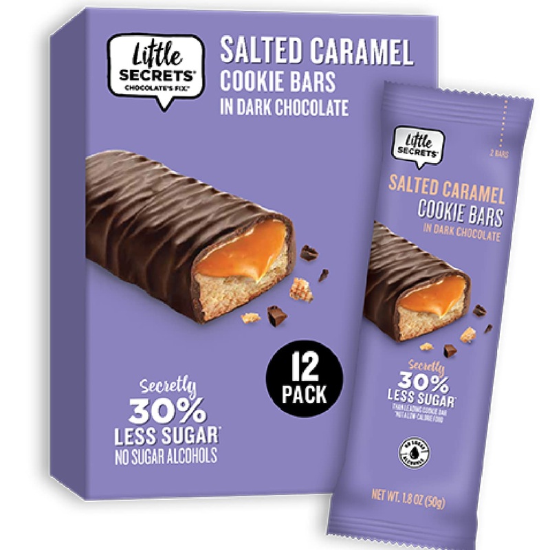 Little Secrets Cookie Bars Dark Chocolate with Salted Caramel 12 Pack 1.8 oz (50 g) Each