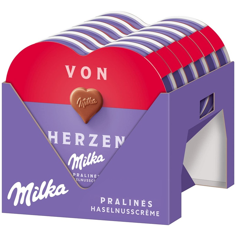 Milka I love milka chocolates 12 x 44g chocolates made of nut-nougat cream enveloped by alpine milk chocolate nut-nougat cream 44 g (12 Pack)