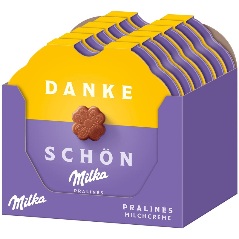 Milka Little Thank You Pralines 12 x 44g Fine pralines made from milk cream covered in Alpine milk chocolate