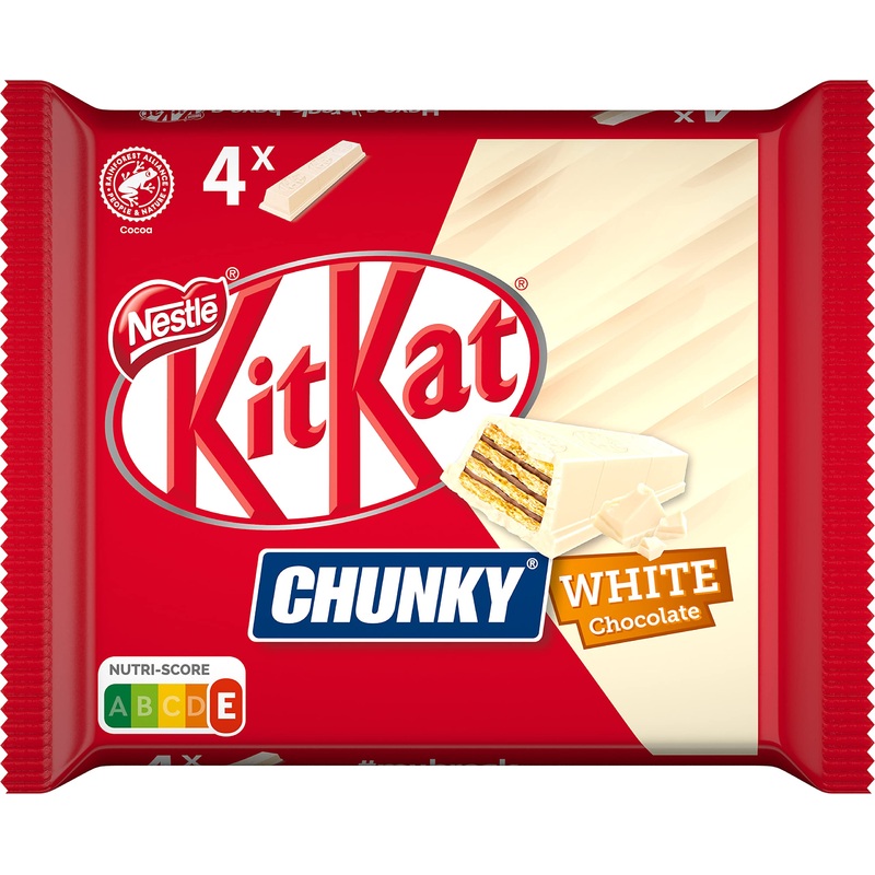 Nestl KitKat ChunKy White Crunchy Chocolate Bars with White Chocolate and Crispy Waffle Set of 4