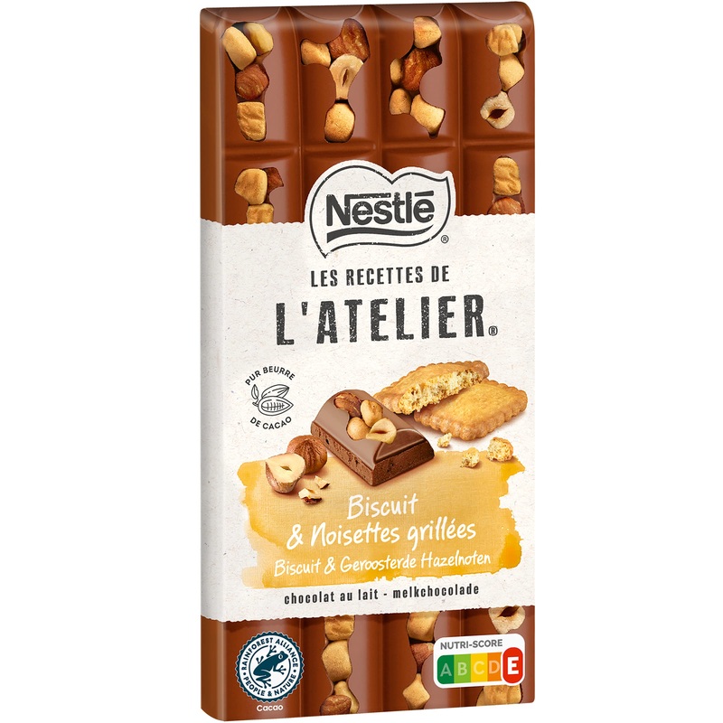 Nestl Les Recettes de Atelier Chocolate Milk Biscuit and Toasted Hazelnuts 170 g
