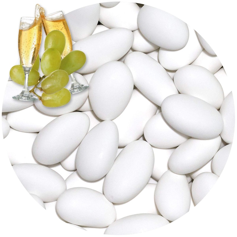 One -on 0.5kg chocolate margins Secco white matt wedding almonds | Guest gifts wedding baptism communion confirmation |Almonds made of chocolate and sugar speak chocolate sugar almonds |Bathroom Sekeri Secco-Weiss
