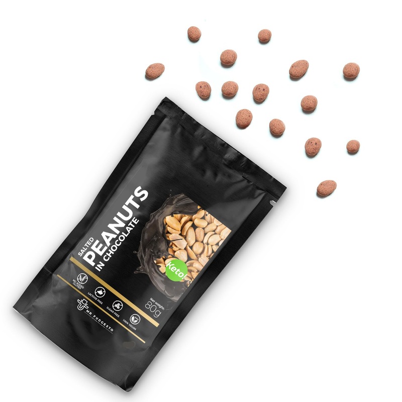 Salted peanuts in dessert chocolate – mr fudgestoo sweets – premium enjoyment – luxurious confectionery for gourmet joy – box 80g peanuts