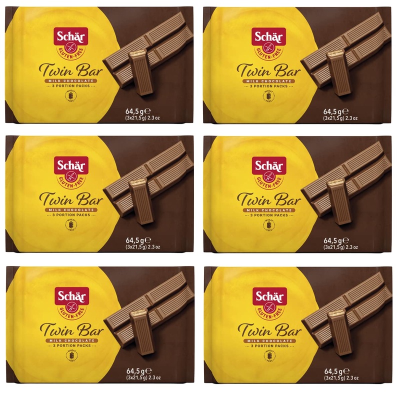 Sch r Twin Bar Set of 6 gluten-free waffles with milk chocolate coating (3 x 21.5 g) 64.5 g