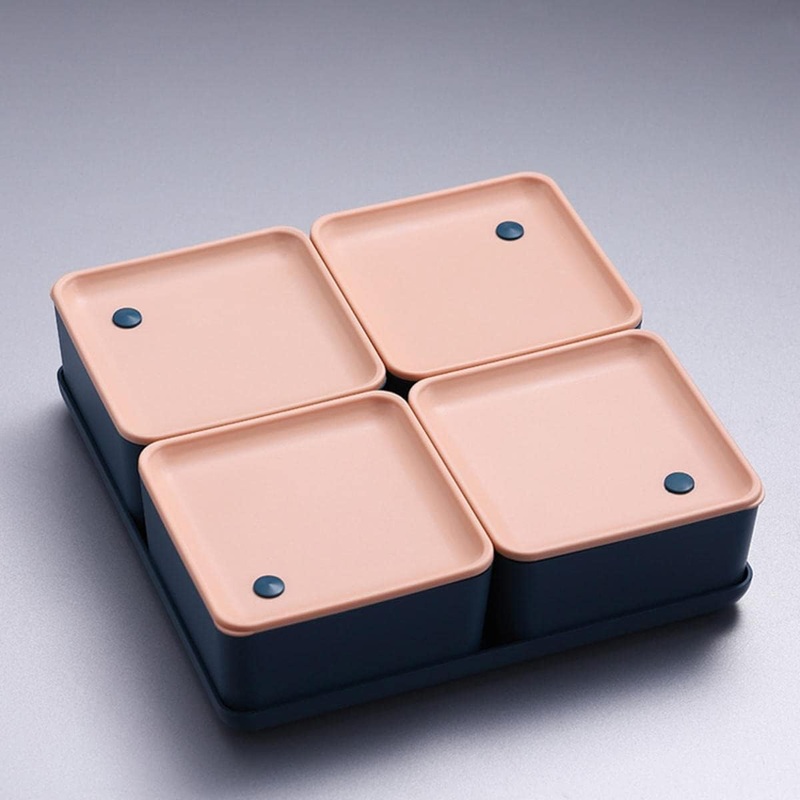Snack Serving Tray with Lid Snackle Box Snack Serving Tray Snack Box Candy Dish Divided Serving Tray Fruit Platter Tray for Parties for Dried Fruits Nuts Candies Sweet Cookies (Color : Roze)