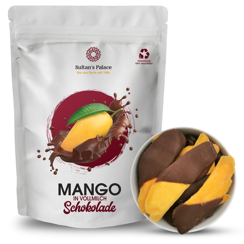 Sultan’s Palace Dried Mango in Milk Chocolate 1000 g Softly melting Chocolate fruits Gift idea Mango 1000 g