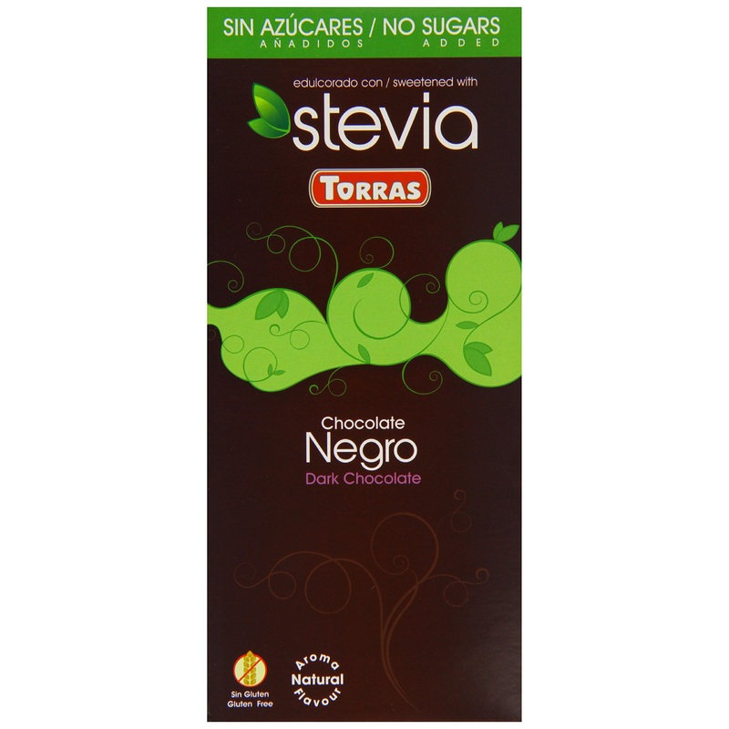 Torras Stevia Chocolate Chocolate without added sugar Dark Chocolate Bar (100g)