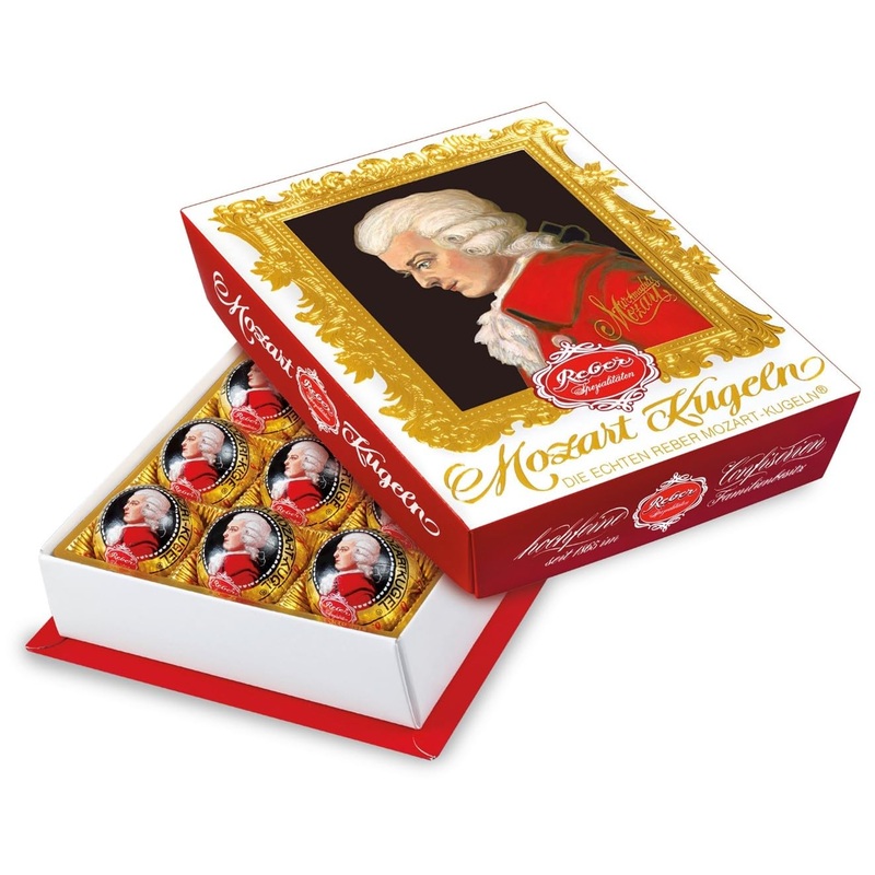 Vine Mozart balls baroque 12 pack mozart balls made of dark chocolate filled with pistachio marzipan almonds and hazelnut nougat 240g (12 Mozart balls)