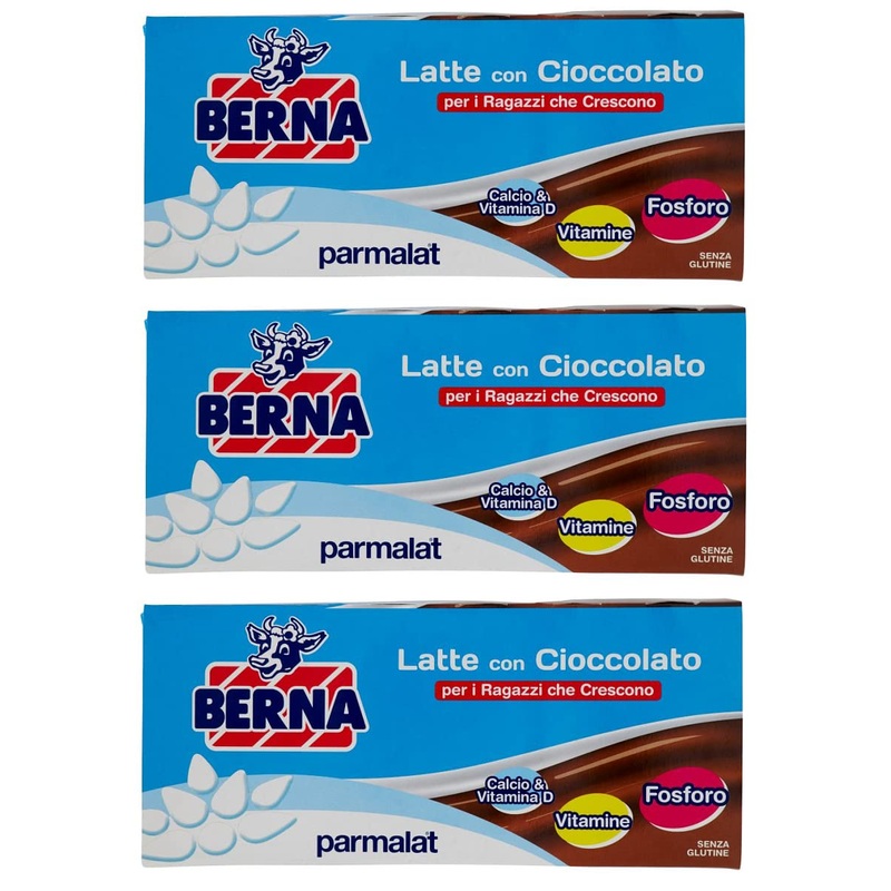 3 x Lait Parmalat Berna Milk With Chocolate au chocolat (3 x 200 ml)