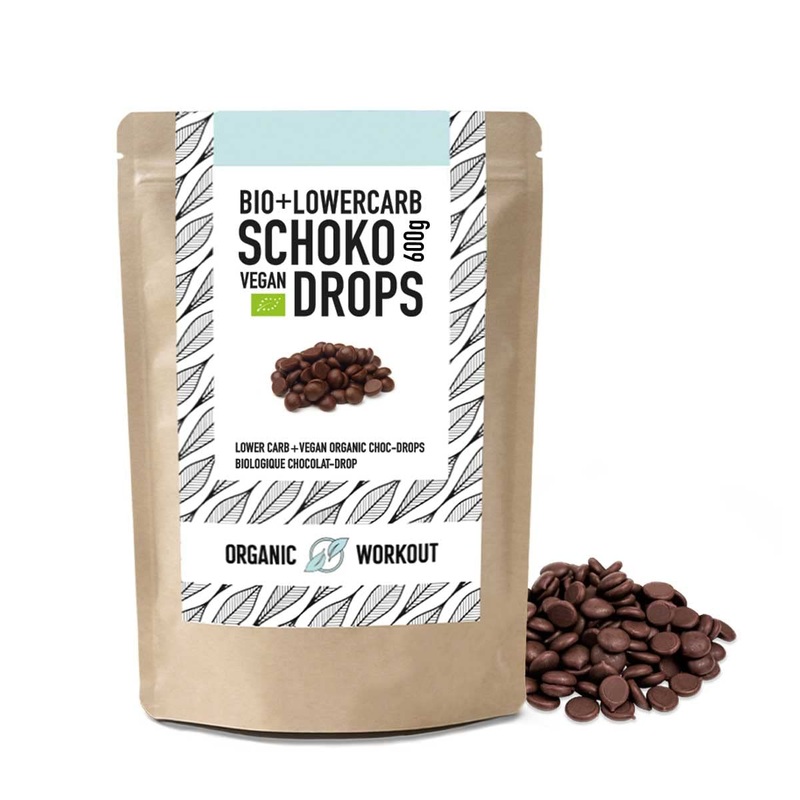 Bio Lower-Carb Schokodrops 600G |Sweetened with erythritus without added sugar* vegan for snacking baking – sugar -free for low -carb carbohydrate reduced keto nutrition organic workout – 600g dark chocolate big pack 600 gr