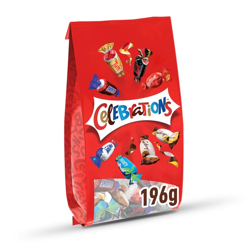 CELEBRATIONS – Assortment of Milk Chocolates to Share – SNICKERS TWIX MARS MALTESERS BOUNTY and others – Ballotin format