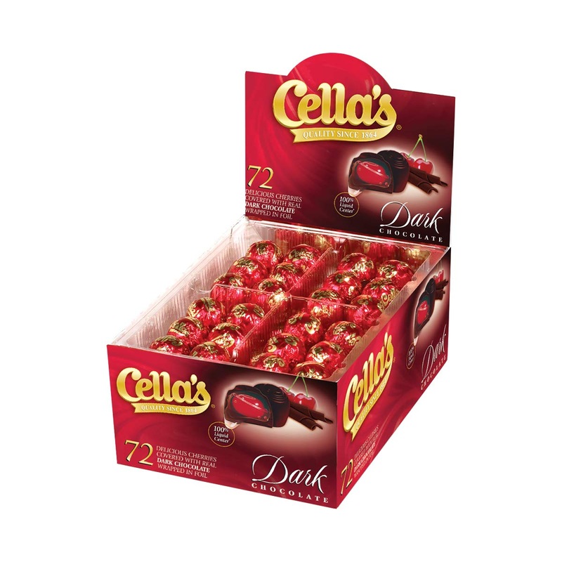 Cella’s Dark Chocolate Covered Cherries, 72-Count Box (011228721202) Dark Chocolate 72 Count (Pack of 1)