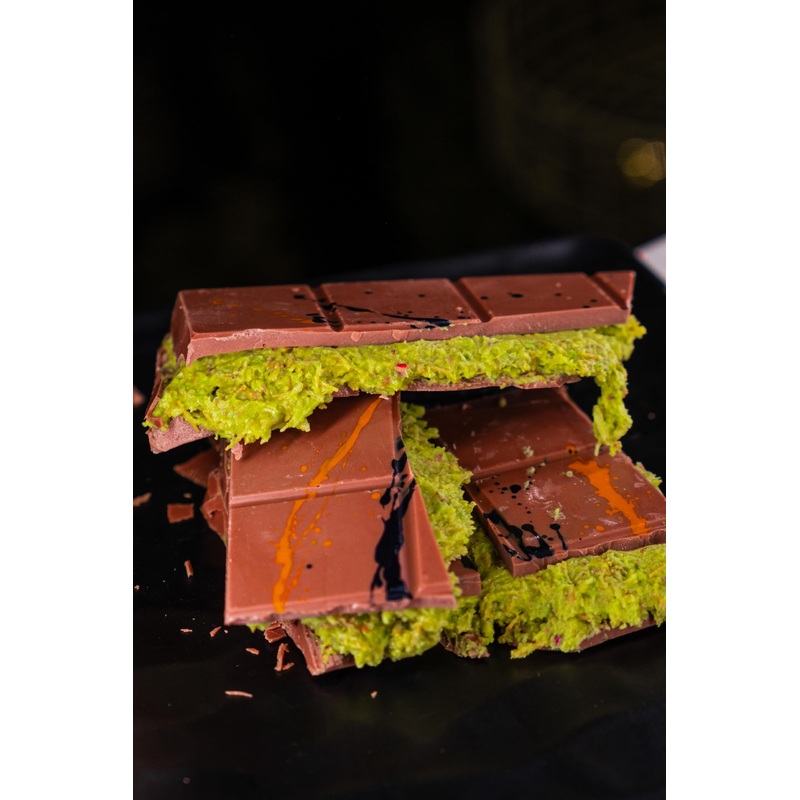 Dubai Chocolate Bar Pistachio Knife Dubai Kunefe Chocolate with lots of Kadayif Viral Dubai Pistachio Chocolate Bar (600 GR – 1.32 lb 3 Chocolate Bar)