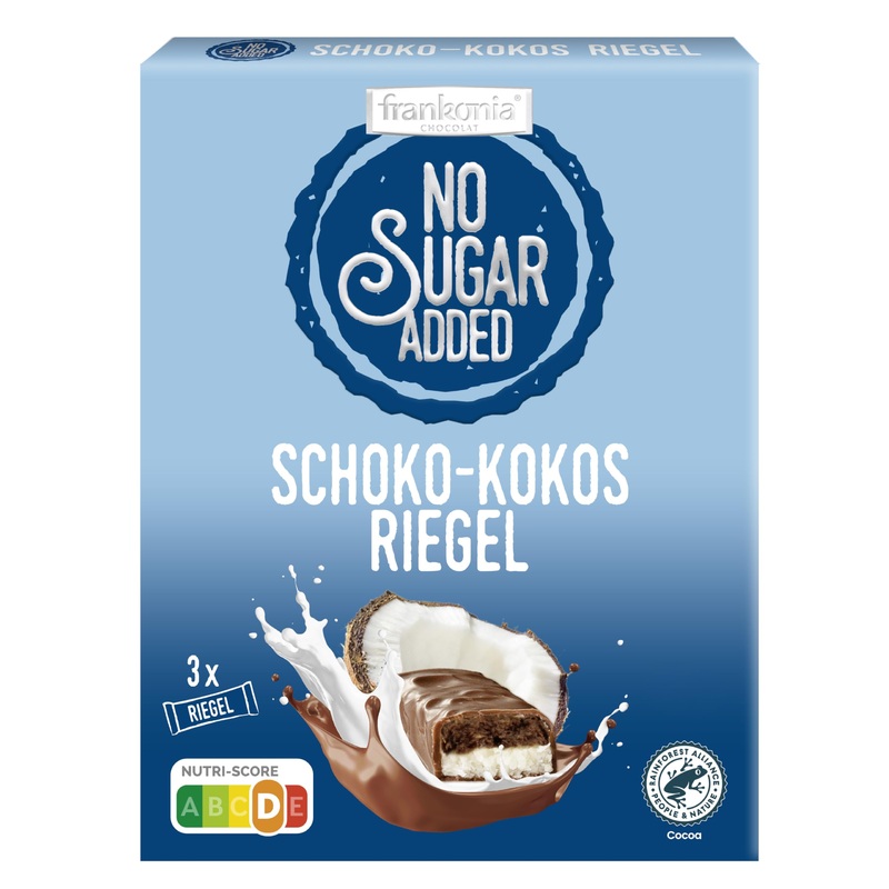 frankonia CHOCOLAT NO SUGAR ADDED chocolate-coconut bars 100 g (3×33 g) 3 pieces (1 pack) Single