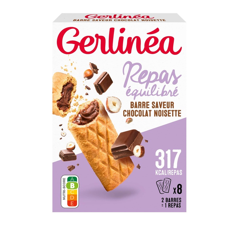 Gerlin a – Filled Bar – Complete and Fast Meal Replacement – Flavors: Hazelnut Chocolate – 208309