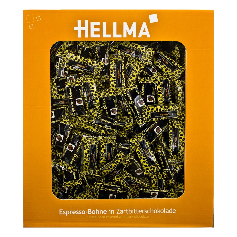 Hellma chocolate-covered espresso beans 380 x 1.1g dark