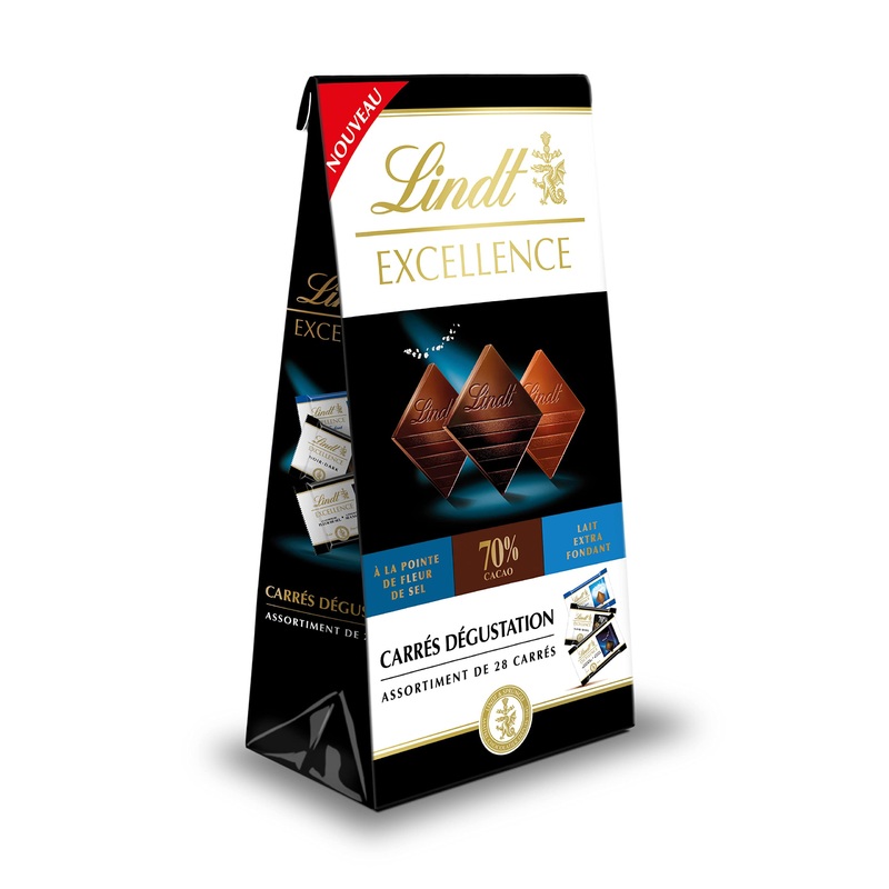 Lindt – Bag of chocolate mini squares EXCELLENCE – Assorted Dark Chocolates 70% Black Fleur de Sel and Extra Melting Milk 1