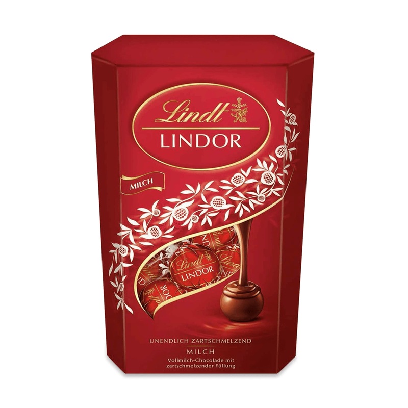 Lindt chocolate lindor balls milk |500 g |approx. 40 with an infinitely delicate melting filling in the sweet cornet |Pralines gift milk 500g