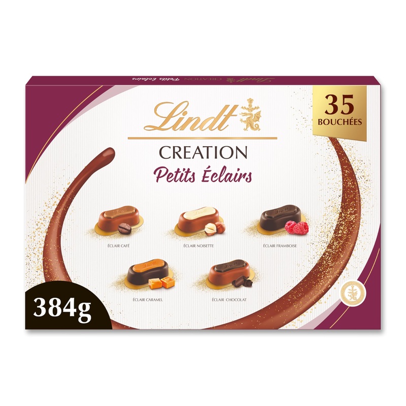 Lindt – CREATION Petit clairs box – Assortment of Milk Chocolates Black and White – Bakery inspiration – Ideal for Christmas 384 g