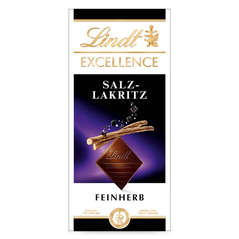 Lindt Excellence Salz -Lakritz – Feinherbe chocolate |100 g Tafel |With spicy salt and library |Intensive cocoa taste |Dark chocolate |Chocolate gift