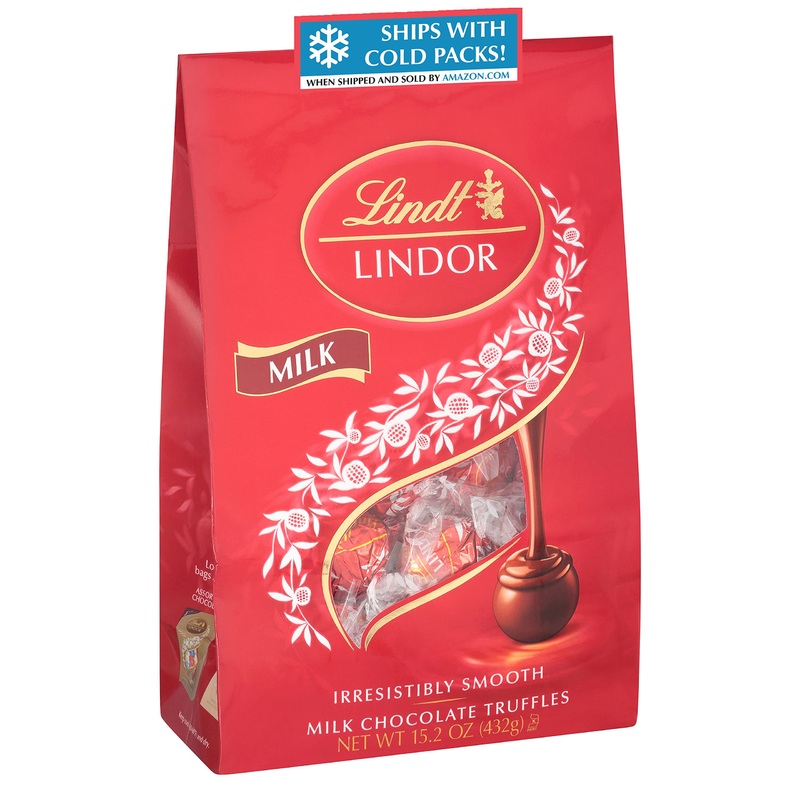 Lindt LINDOR Milk Chocolate Candy Truffles, Milk Chocolate with Melting Truffle Center, 15.2 oz. Bag Chocolate 15.2-oz