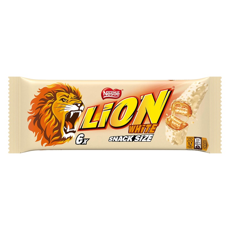 Lion – White Coated Bars – 6 bars of 30g