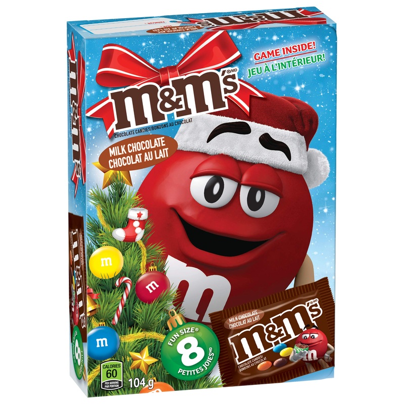 M&M’S Christmas Milk Chocolate Holiday Storybook 8 Fun Size Bags 104g Chocolate 104 g (Pack of 1)