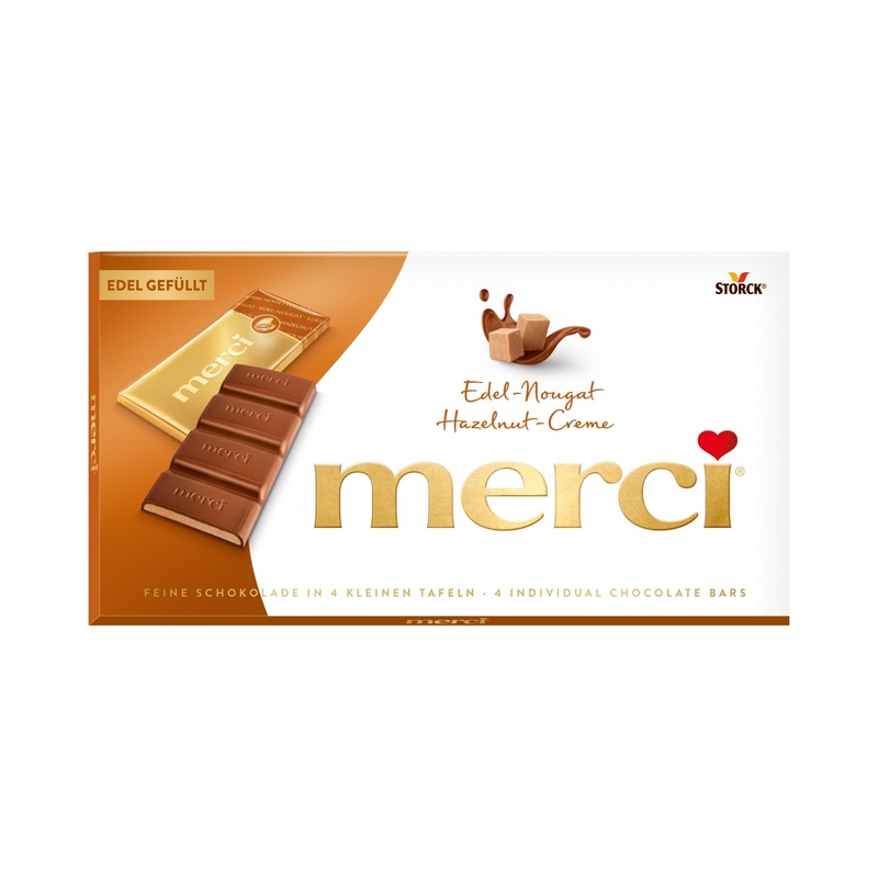 Merci panel chocolate noble nougat-1 x 112g-finest tablet made of noble milk chocolate with noble nougate filling (43 percent) 112 g (1-pack) noble nougat