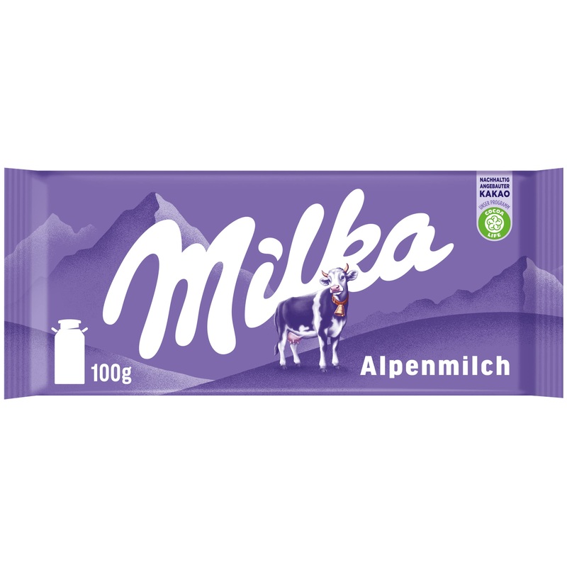 Milka Alpine Milk 1 x 100g I Alpine Milk Chocolate I Milk Chocolate I Milka Chocolate made from 100% Alpine Milk I Chocolate Bar