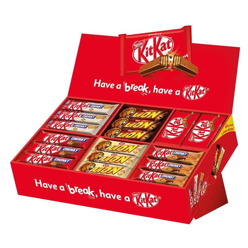 NESTL KITKAT & LION candy mix chocolate bar box with 6 different varieties total of 68 bars 1 pack (1×2.8 kg)