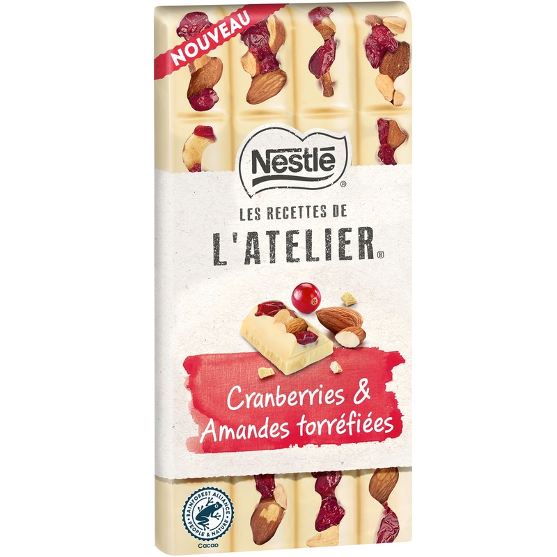 Nestl Les Recettes de L’Atelier Cranberries Almond White Chocolate Tablet 150 g