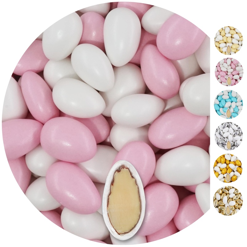 One-on 1kg wedding almond conchiglia mix white-rosa pearl almond almond wedding sugar almonds confetti bathroom sekeri guest gift sugar almonds baptismal candy bar sweets white-pink mix mix