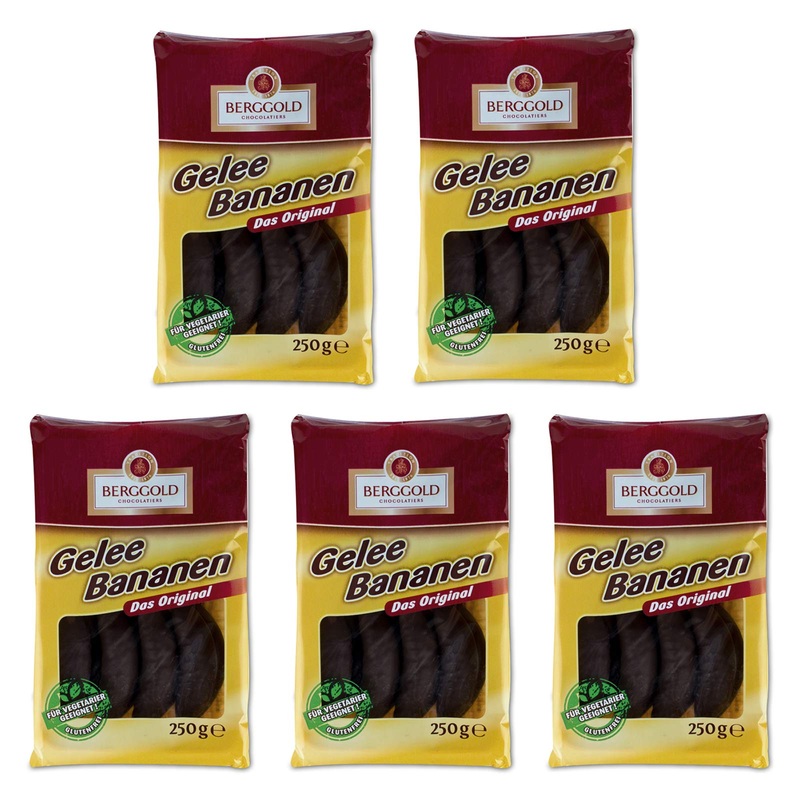 Pack of 5 Berggold Jelly Bananas (5 x 250 g)