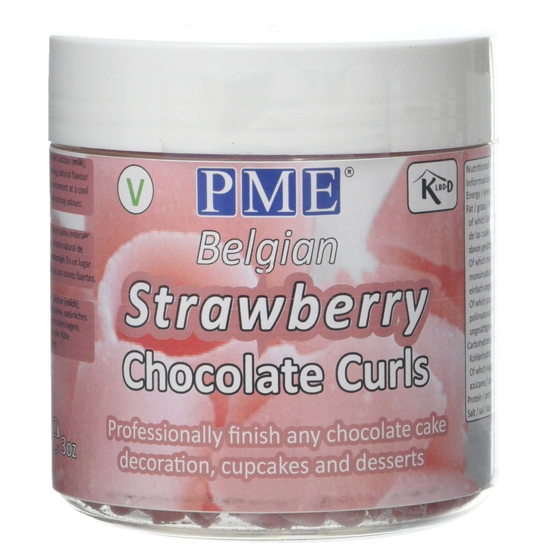 PME Belgian Strawberry Chocolate Curls 85 g