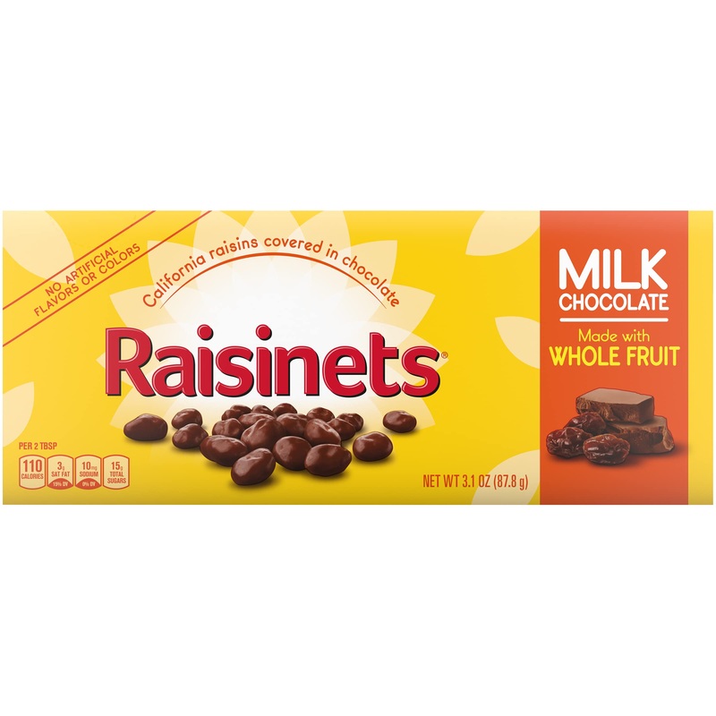 RaisinetsMilk Chocolate Covered California RaisinsMovie Theater Candy BoxGreat for Halloween Candy3.1 oz15 Pack