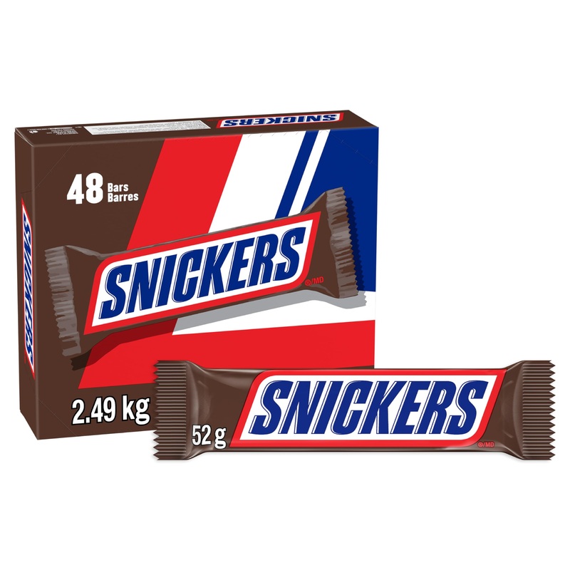 Snickers Chocolate Bar 52g 48-Count Caramel 52 g (Pack of 48)
