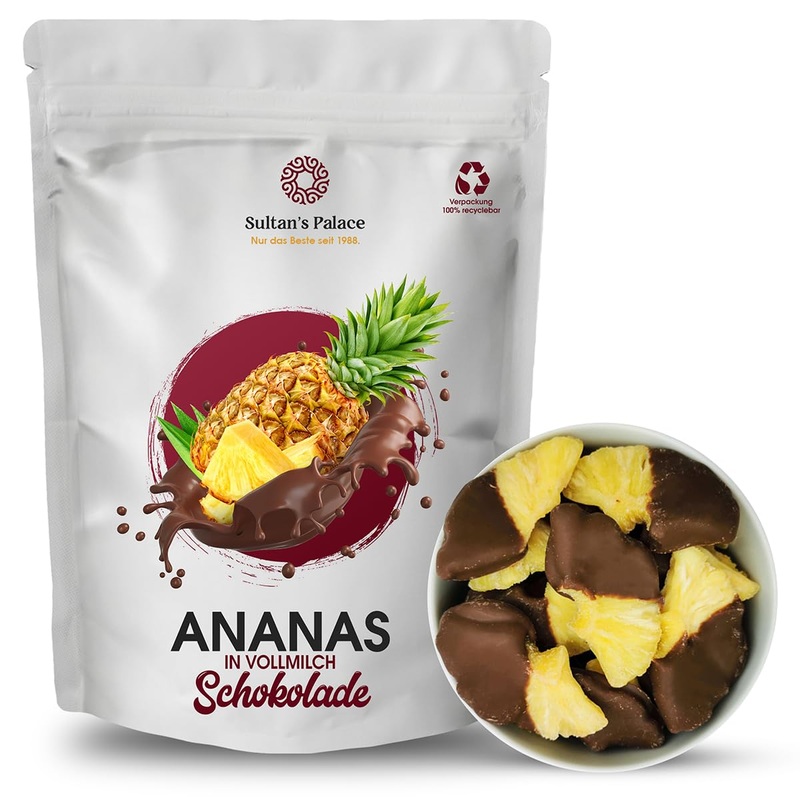 Sultan s palace dried pineapple in whole milk chocolate – 1000 g – delicately melting – chocolate fruits – pineapple idea 1000 g